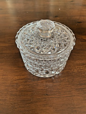 Porta caramelle / cioccolatini cilindrico in cristallo molato a mano - anni '70