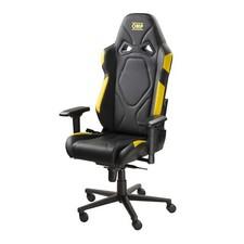 POLTRONA SEDIA SEDILE GAMING OMP RACING CALCIO NERO GIALLO RUOTE OMOL EN1335