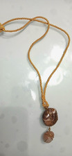 COLLANA ARTIGIANALE PEZZO UNICO CON CORDINO FILO DI RAME E PIETRA 