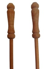 2 Bastoni Scorritenda  Fruste In Legno Per Tende Legno Chiaro Lunghezza 120 Cm.