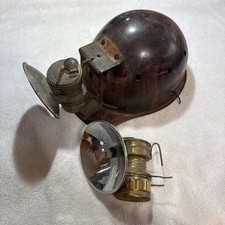 Antico elmetto da minatore con