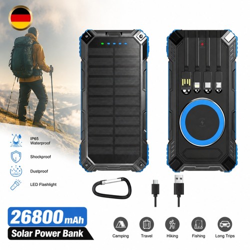 26800mah solar power bank - power,