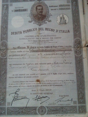 Debito pubblico del regno - debito,