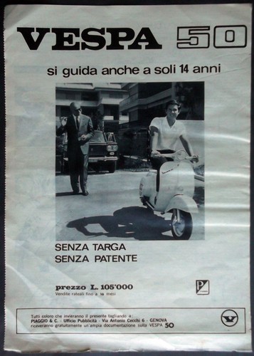 Vespa advertisng 1965 - -,