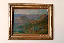 Dipinto olio cartone paesaggio impressionista primi 900 CLEMENTE LEVI PUGLIESE