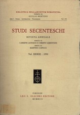 Studi secenteschi volume - studi, (volume