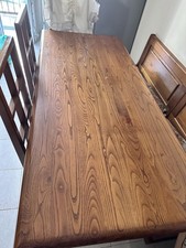 tavolo In Legno Massello da cucina con sedie e cassapanca contenitore