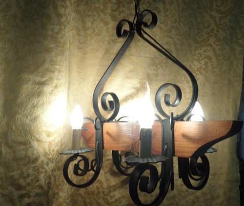 Lampadario rustico country - lampadario,