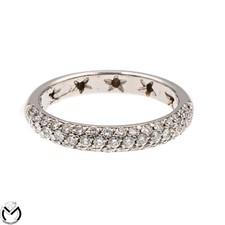 Anello in oro bianco 18 Kt 750 fascia pavè diamanti 0,66 ct -955/ST-