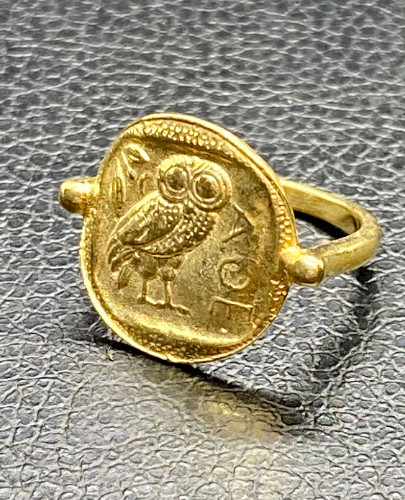 Anello antico greco - con, moneta
