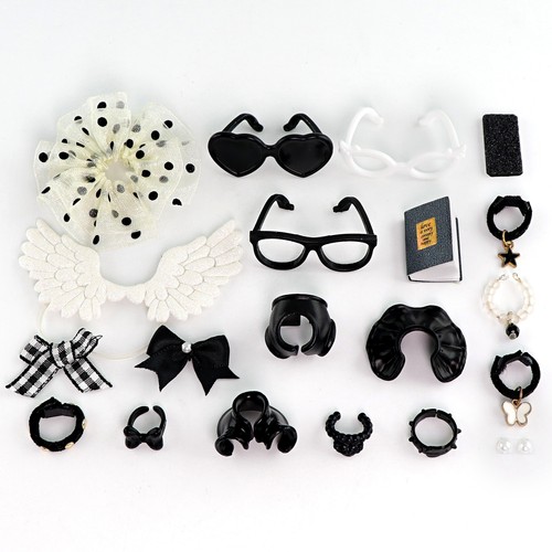 17pcs black white lps - black,
