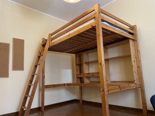 Letto soppalco legno - a,
