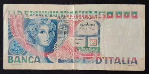 50000 lire volto - volto, donna