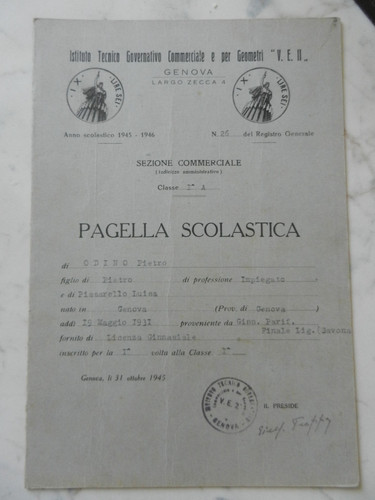 Genova pagella scolastica - genova,