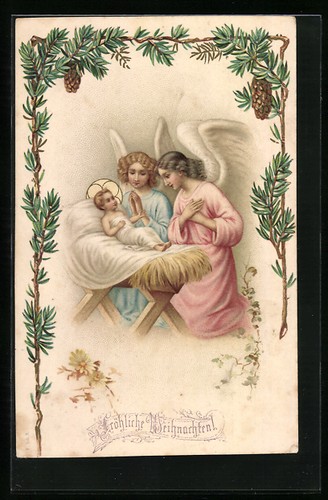 Cartolina angelo natale al - cartolina,