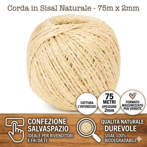 Corda spago sisal - spago, naturale