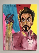 Iron Man su tela 60x80 cm dipinto a mano