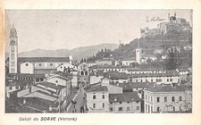 2351) CARTOLINA SALUTI SOAVE SALUMERIA VERONA