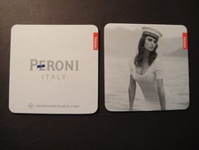 PERONI ITALY BEERMAT COASTER  VINYL COATED? PIN UP BEAUTY