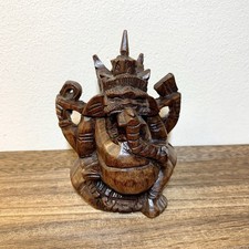 Carved Wooden Ganesha Hindu