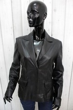 GIACCA GUESS COLLECTION Donna Taglia 46 Nera Vera Pelle Giubbino Jacket Woman