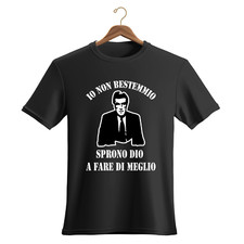 Tshirt Germano Mosconi bianca nera cotone io non bestemmio comico  idea regalo 