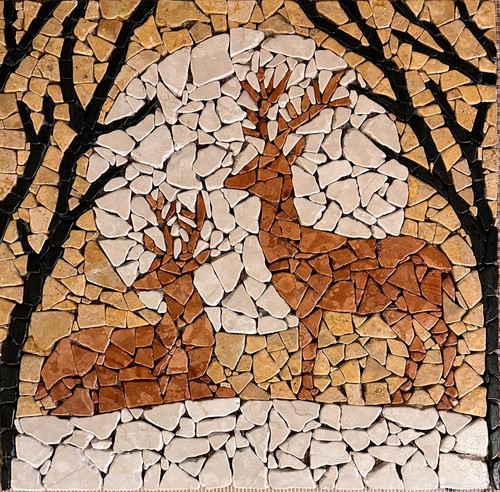 Rosone cervi mosaico di - di,