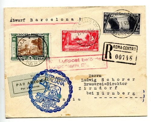 Posta aerea zeppelin lire su - lire, 5