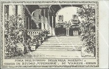 bs193 cartolina biumo superiore varese scala dell'ingresso della villa mozzoni