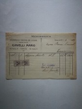 FABBRICA TACCHI IN LEGNO GIAVELLI MARCO TORINO  fattura 1920 con bollo