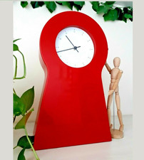 Orologio Keyhole IKEA PS 1995 Armadietto Grande Rosso da Tavolo parete Vintage