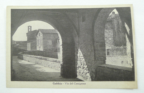 Cartolina gubbio via del - via,