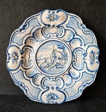 Piatto Ceramica Maiolica Blue & White Savona Albisola Lanterna 18/19th Secolo
