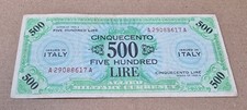 CINQUECENTO 500 AM LIRE ITALIANO INGLESE OCCUPAZIONE ALLIED MILITARY