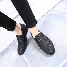 Mocassini uomo a punta glitter paillettes mocassino gommino festa scarpe eleganti taglia