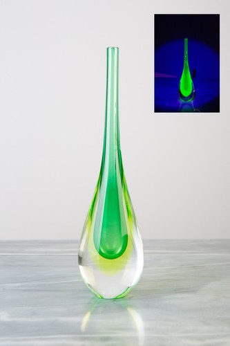 Vaso vetro murano all - vaso, all'uranio