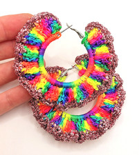 Orecchini cerchio arcobaleno - orecchini,