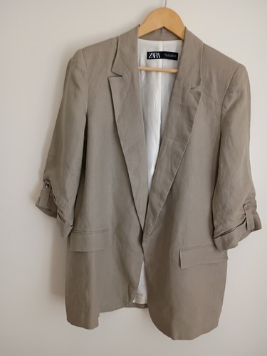 Blazer lino zara beige - blazer, di