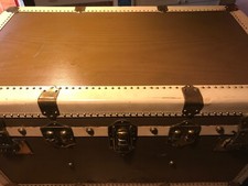 BAULE antiquariato 1910 in legno rivestito - viaggiato