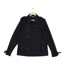 Superdry Pea Cappotto Donna Taglia XL Nero Full Zip Collo