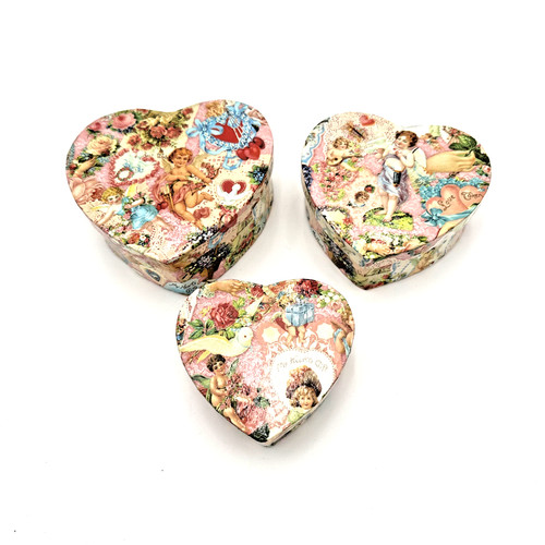 Scatole cuore con coperchi set - cuore,
