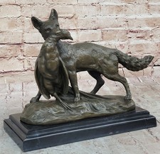 Statua Scultura In Bronzo Di Cani Da Caccia Truffot Con Uccello Morto GBP