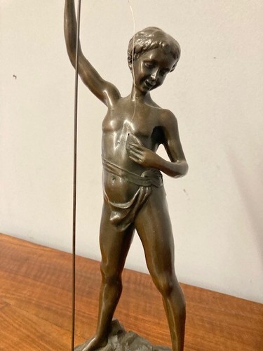Antica scultura pescatore - scultura,
