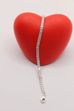 BRACCIALE ARGENTO TENNIS ZIRCONI BIANCHI MM 2,5 REGOLABILE CM 16-CM 18,50 EXPLOI