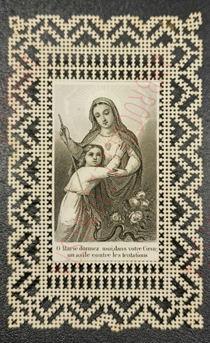 Santino antico con pizzo - antico,