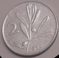 MONETA DA 2 Lire 1954