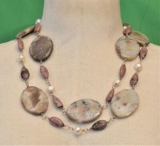 Collana Oval Pink Gray In