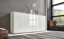 BMG Mobili Credenza Milano Set 2 Cassettiera Portadocumenti, in Bianco Lucido