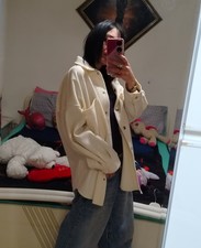 Giacca Camicia Donna Bianca Over