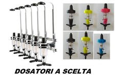 STAFFA A PARETE PER 6 BOTTIGLIE + 6 PZ BAR BUTLER DOSATORE LIQUORE VOLUMETRICO
